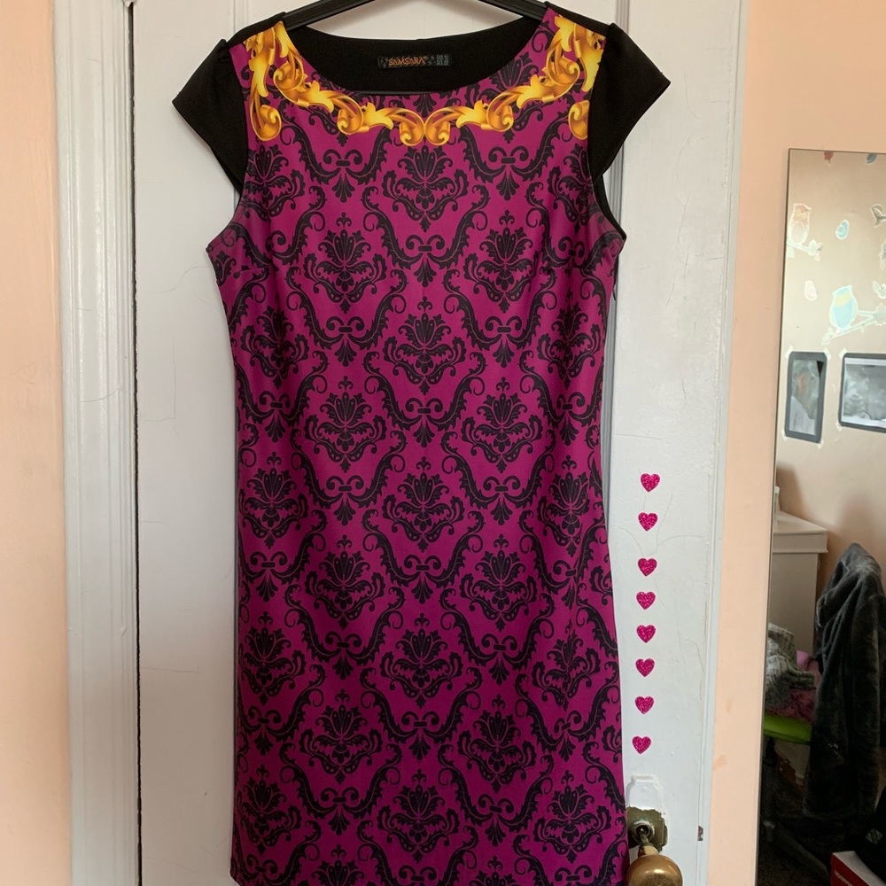 Magenta Patterned Dress